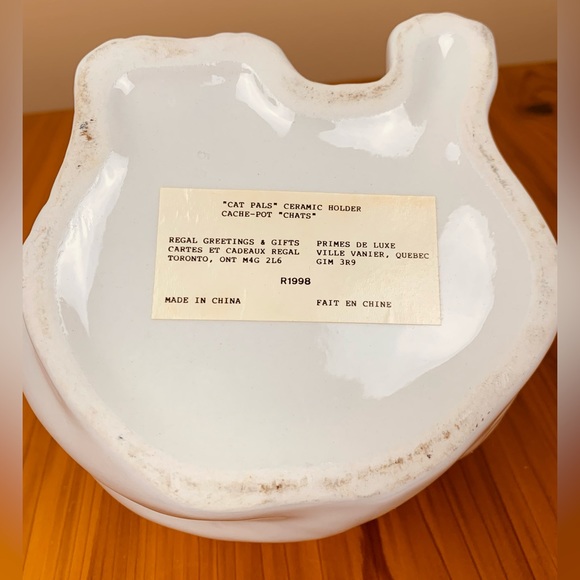 VTG 1998 Ceramic Kitty Cat Pals Planter Napkin Holder Candy Dish - Picture 6 of 6